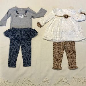 2 PACK BUNDLE ANIMAL PRINT OUTFITS 18 MONTHS